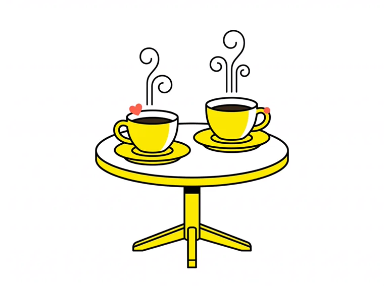 Two steaming cups of coffee on a cafe table